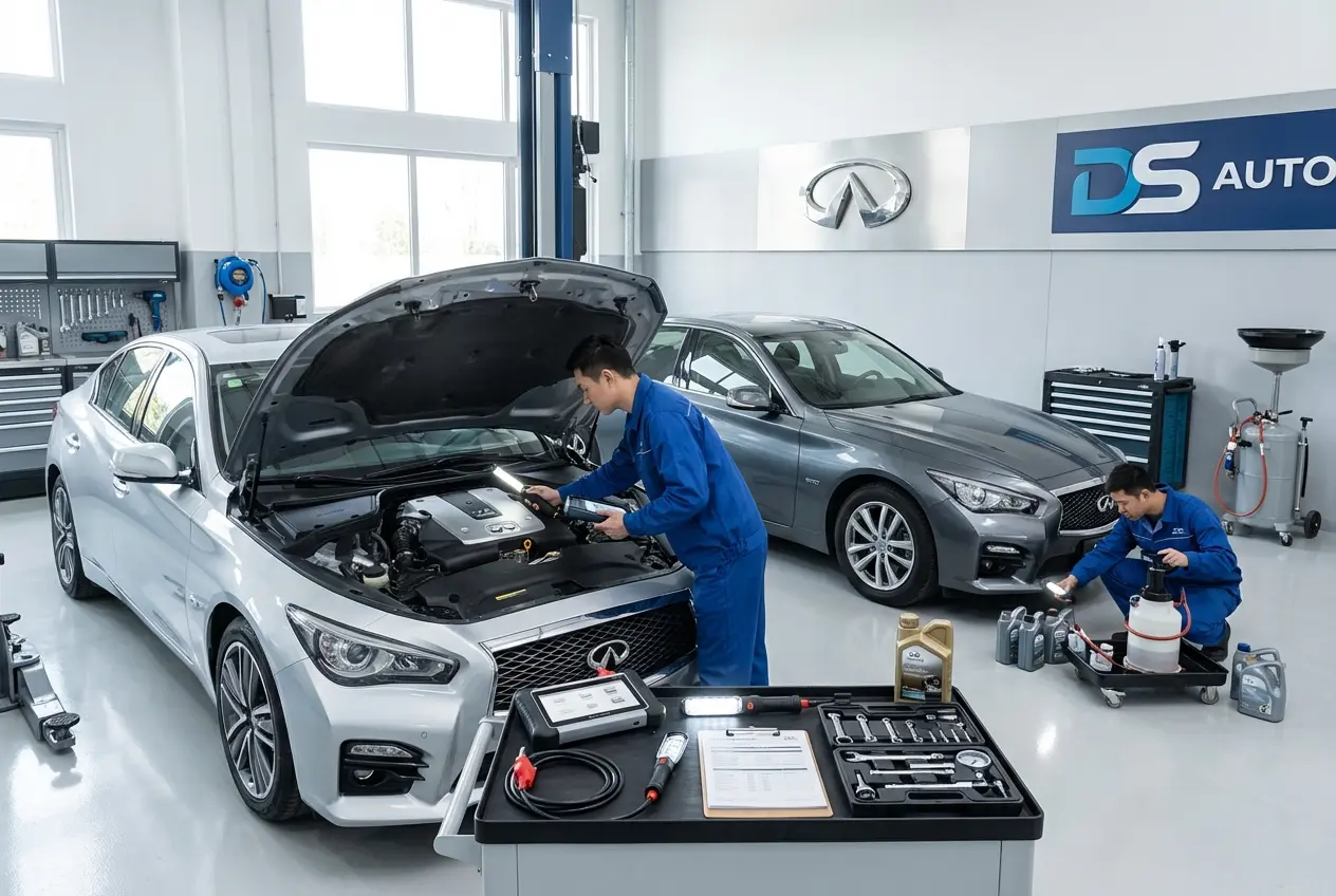 Диагностика автомобиля Infiniti на специализированном оборудовании в автосервисе DS Auto в Жуковском
