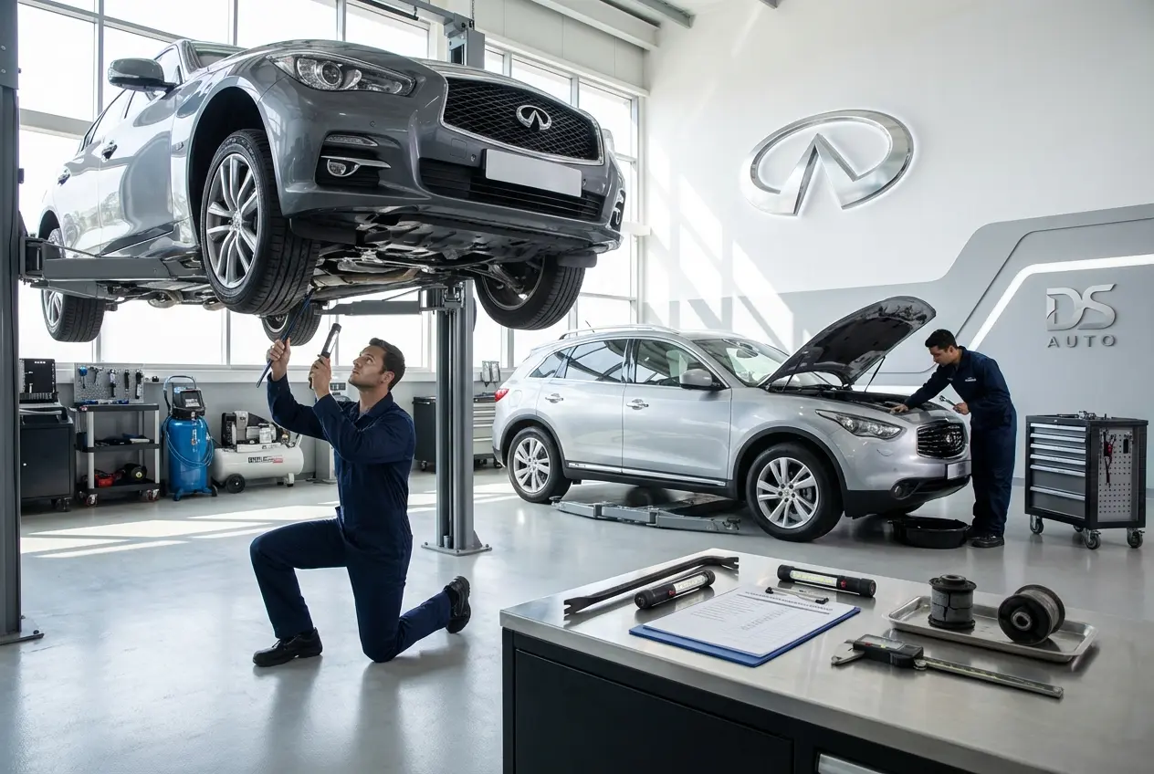 Проверка подвески автомобиля Infiniti в Жуковском — диагностика передней подвески Infiniti в автосервисе DS Auto
